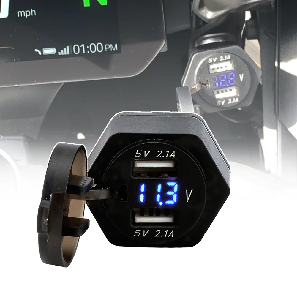 

For BMW R1200GS Adventure Adv R1250GS F850GS F650GS F750GS Dual USB Power Port Interface Charger Adapter Socket Display Plug