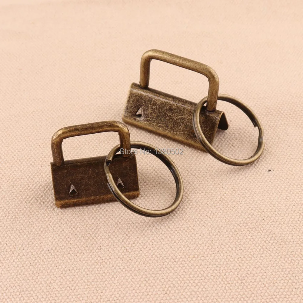 20pcs /lot 25/32mm Key Fob Hardware bronze color with key ring split ring For wristlets with fabric ribbon webbing