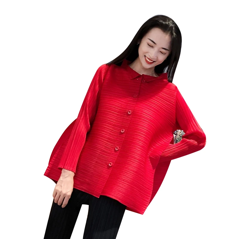 Сложенное пальто для женщин Осень кардиган Мода Джокер свободное короткое пальто Женская волна