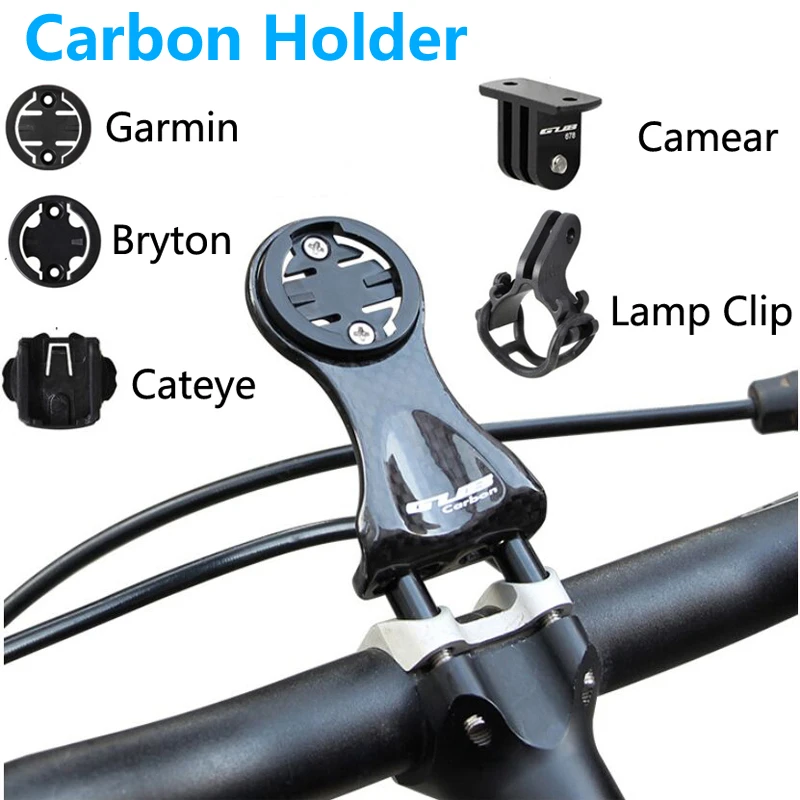 Carbon Mount Garmin Edge 200 520 820 Cateye Bicycle Computer Holder Bryton  Rider 310 410 530 Cycling Bike Light Lamp Clip Camera - Bicycle Computer -  AliExpress