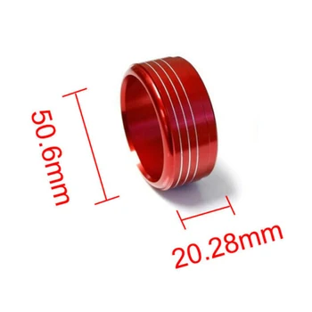 

3pcs Knob Covers Aluminum Red A/C Climate Control Knob Ring Cover Parts