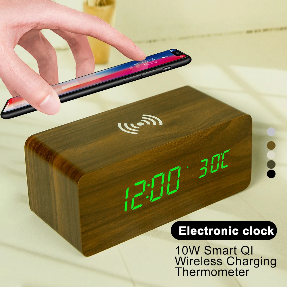 Creative Decoration Electronic Clock Mobile Phone Wireless Charging