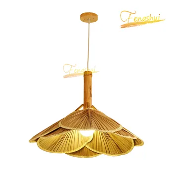 

Chinese LED Wood Pendant Lamp Lighting Nordic Retro Creative Fan Pendant Lights for Hotel Bedroom Hotel Loft Hanging Lamp