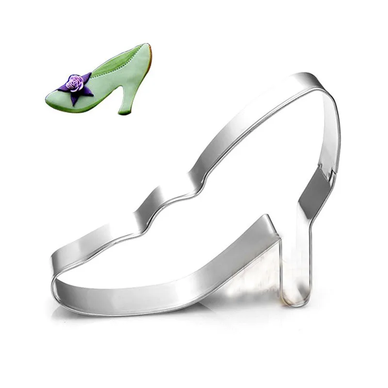 High Heel Shoes MILIVIXAY 1 шт. Помада для губ/очков/Сумки из натуральной кожи Форма пирог печенье формочка из нержавеющей стали Fondant(сахарная) для десерта, шоколада пресс-форм вечерние поставки - Цвет: High Heel Shoes