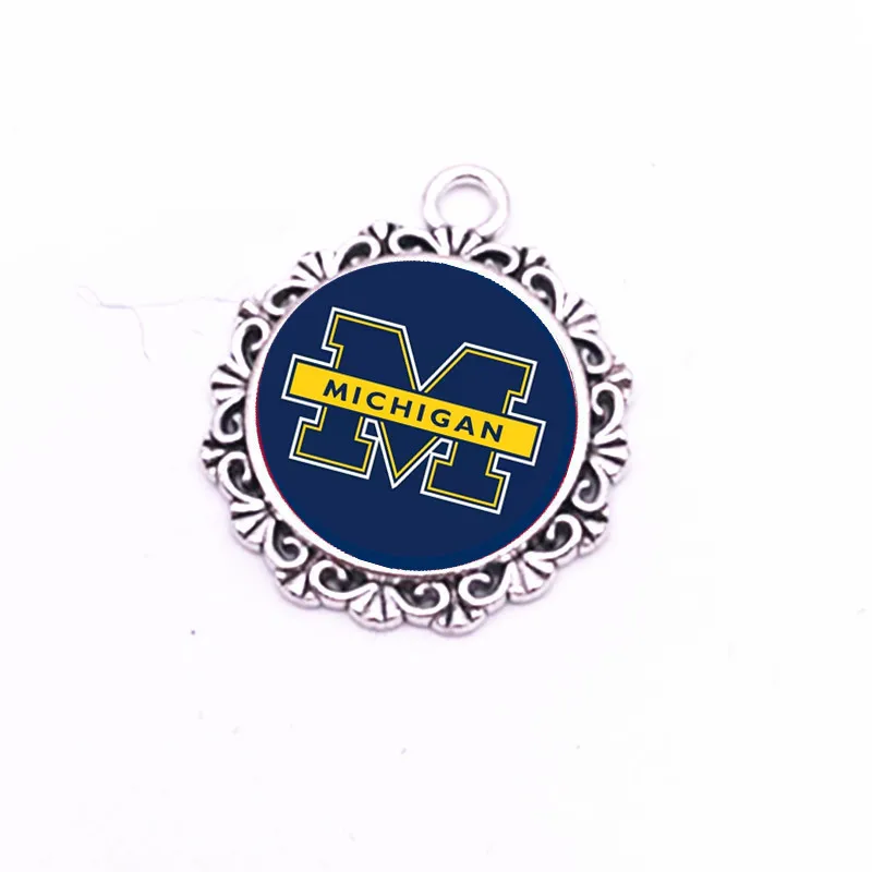 as picture Настраиваемые стеклянные мичиганские Подвески Подвеска для DIY браслетов& ожерелье& серьги& цепочка для ключей изготовление ювелирных изделий 20 шт./лот - Окраска металла: as picture