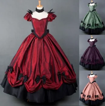 

kawaii girl gothic lolita op cosplay Vintage palace princess sweet lolita dress square collar high waist bowknot victorian dress