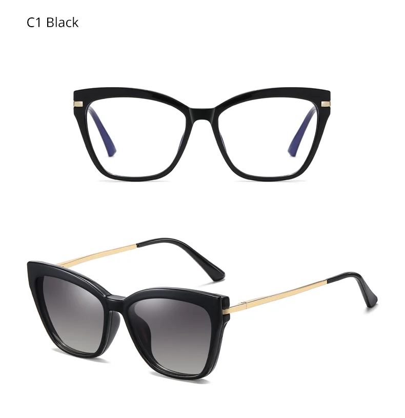 Ralferty High Quality 2 in 1 Sunglasses Magnet Clips On Glasses Women 0 Diopter Anti-glare Blue Light Computer Outdoor Goggles designer sunglasses