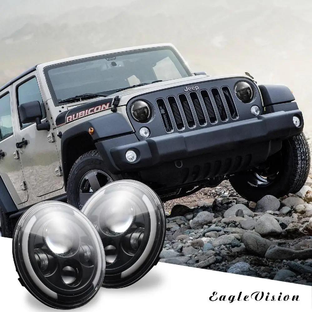 

HiMISS 2 pcs 7 Inch 200W 4300K 6000K LED Headlight for Jeep Wrangler CJ JK TJ LJ