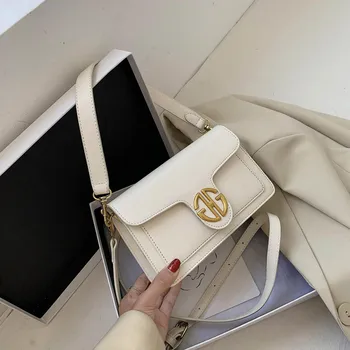 

Retro Letter Lock Female Bag Women New Wild Double Shoulder Strap Messenger Bag High Quality Simple Design Hand Bell Bags