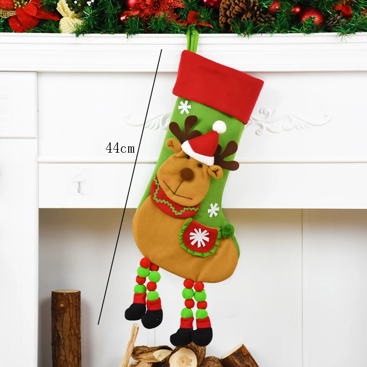 Рождественские чулки, Новогодняя подвесная Подарочная сумка, мешки Санты, Рождественский Декор, органайзер для конфет, украшения для рождественской елки, Mesa De Dulces - Цвет: elk 146