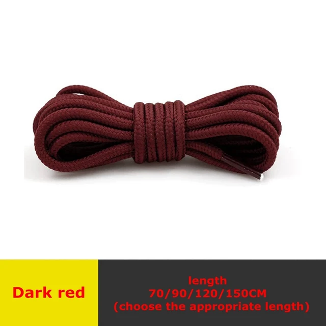 1 Pair Round Shoelaces Top Quality Polyester Classic Off White Shoe Laces Do Not Fade Outdoor Leisure Sneakers Shoelace Unisex Dark red