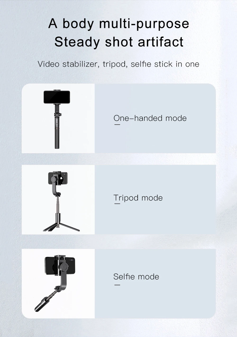 Bonola 3 in1 Handheld Gimbal Stabilizer Smartphone Selfie Stick Tripod For iOSAndroid Video Stabilizer For iPhone11ProSamsung (2)