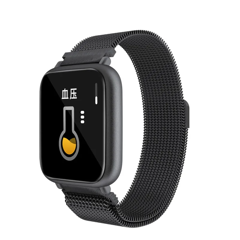 Q1 полный сенсорный смарт-часы для мужчин и женщин кровяное давление монитор сердечного ритма фитнес-трекер Smartwatch IP67 подключение IOS Android телефон - Цвет: steel black