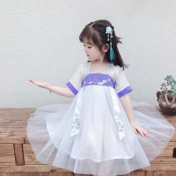 

Dresses for Girls Vintage Cheongsam Girls Dress Summer Sleeveless Princess Dress for Girl Children Clothes 3-8Y XIAO LU MAO