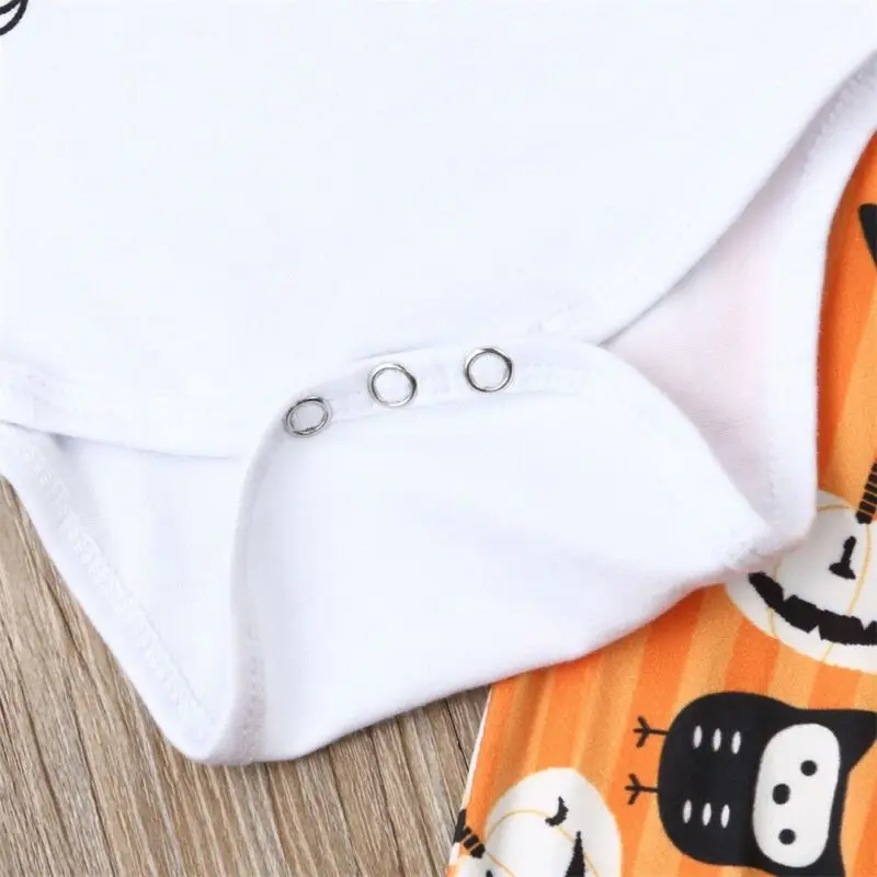 0-24M Halloween Newborn Baby Boy Girl Clothing Set Letter Long Sleeve Romper + Cartoon Pants+ Hat Infant Baby Costumes