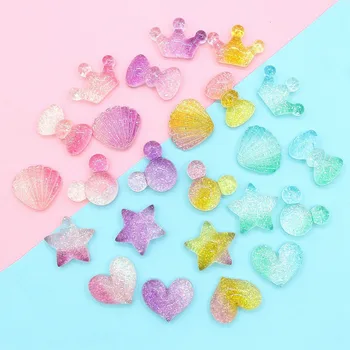 

20Pcs Gradual Change Color Kawaii Shell Star Cabochon Resin Flatback Parts Scrapbooking Diy Embellshment Of Cute Accessories