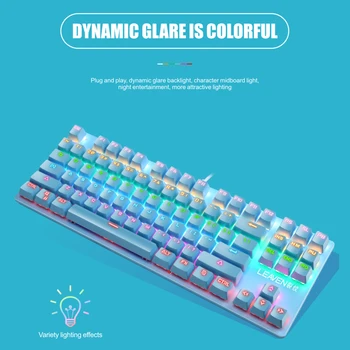 

Gaming Office Mechanical Keyboard Blue Switch Backlight K550 87 Keys USB Wired Kit Household Computer Accessories