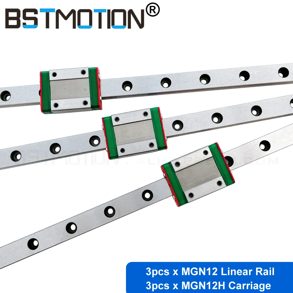 Части 3d принтера cnc Kossel мини 12 мм MR12 Миниатюрные линейные рельсы MGN12 линейная направляющая+ MGN12H линейные блоки каретки