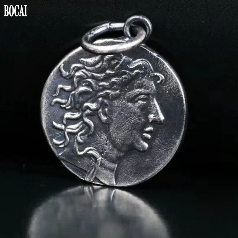 Thai silver Ancient Greek goddess coin pendant for man s925 pure hand-made Double-sided relief | Украшения и аксессуары