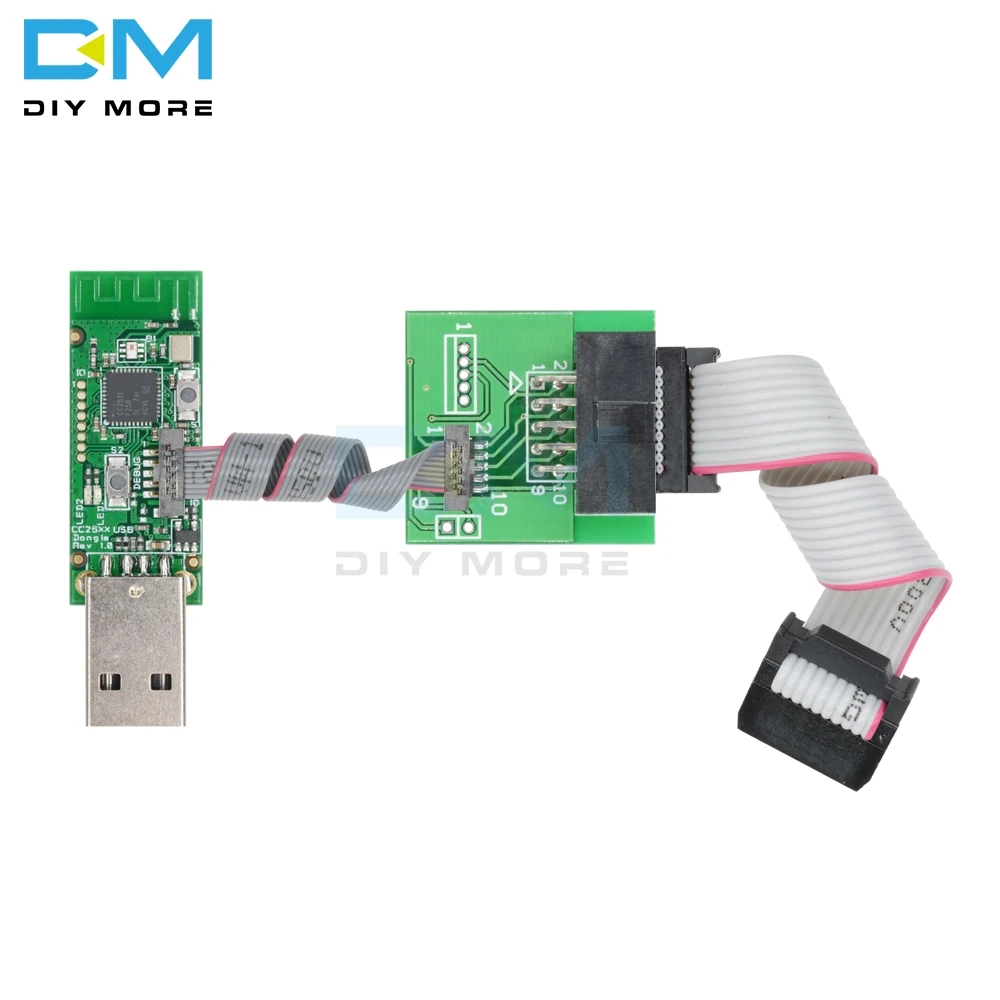 Online CC2531 Zigbee emulador CC Depurador USB programador CC2540 CC2531 Sniffer Bluetooth módulo conector Downloader Cable