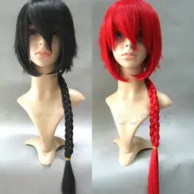 Ранма 1/2 Saotome Ранма парики термостойкие красные черные длинные плетеные косплей парик