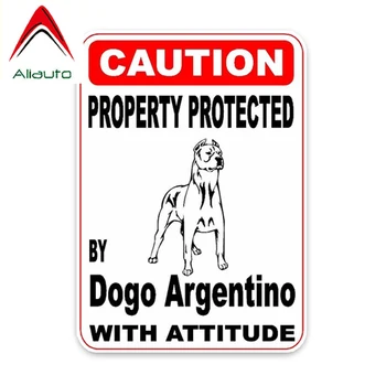 

Aliauto Car Sticker Property Protected By Dogo Argentino Dog PVC Decals Cover Scratches for Opel Jdm Vw Polo Passat ,14cm*10cm