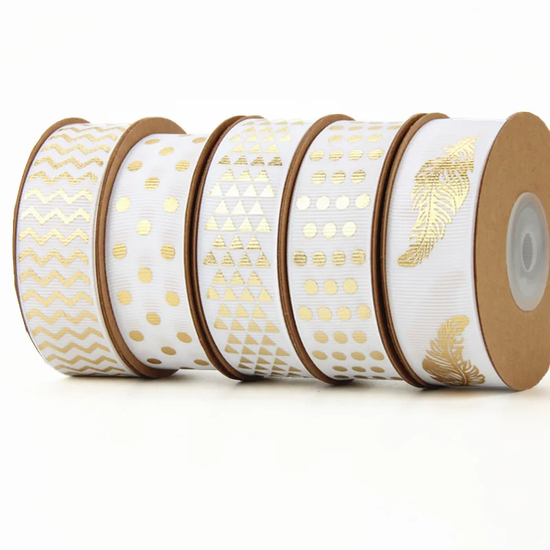 

25mm ribbon Nordic Bronzing Holiday gift flower packaging cake box decoration ribbon polyester DIY Tape Jewelry Accessories