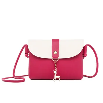 

Women's One-Shoulder Color Matching Phone Bag Spring and Summer Cover Pendant Deer Messenger Bag