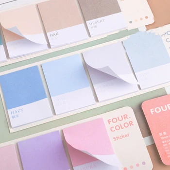 

80 Pages simple color memo pad paste fashionable sticky notes convenient stickers bullet journal Writable diary stickers