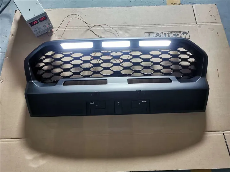 GRILL B WITH LED Собственный дизайн Модифицированная Передняя Сетчатая Маска бампер Передняя гоночная решетка грили подходит для RANGER T7 XLT WILDTRAK внешние части-17 - Цвет: GRILL B WITH LED