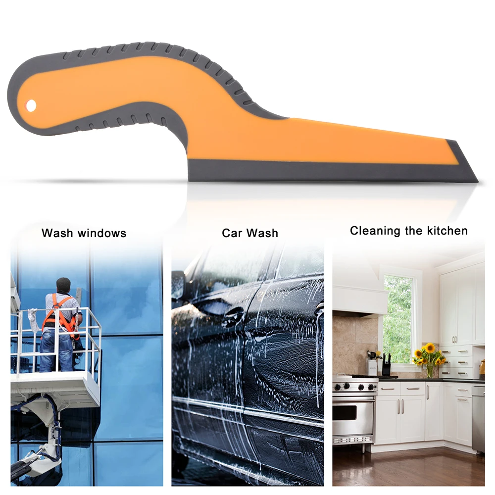 FOSHIO Rubber Scraper for Window Tinting Carbon Fiber Vinyl Windshield Handle Water Wiper Squeegee Car Wrapping Application Tool