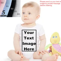 Custom Made YOUR TEXT HERE Baby Romper Newborn Baby Boy Girl 100% Cotton Short Sleeve Infant Baby Clothes 1