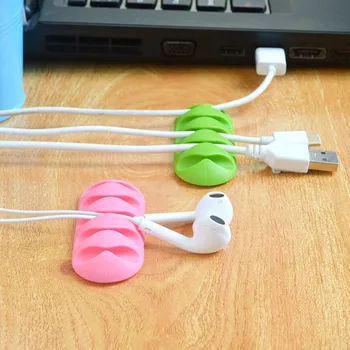 

2pcs 5Clip Earphone Cable Winder Organizer Charger Cable Holder Fixing Clips Collector Protection Line For Computer Mobile Phone