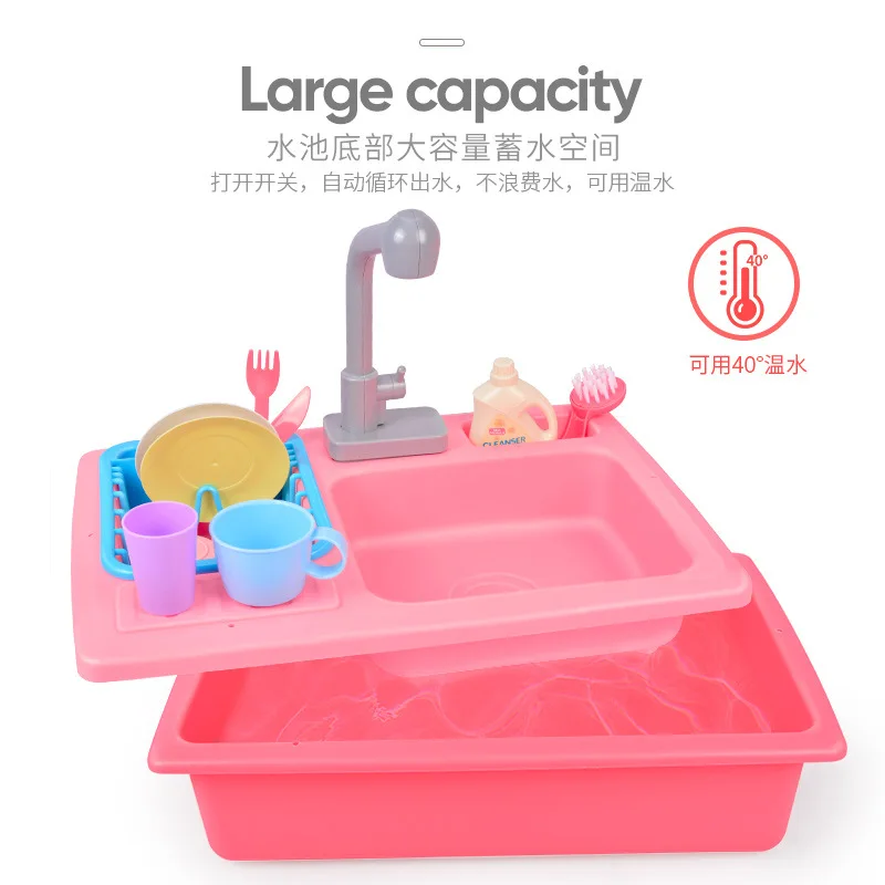

Play House Children Washing Basin Toy Electric Circulating Water Extractor Model Kitchen Cooking GIRL'S And BOY'S Dishwasher Set