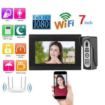 

7inches IR Wired WIFI Video Doorbell Visible Intercom APP 1080P Remote Control 100-240V Visual Intercom Doorbell