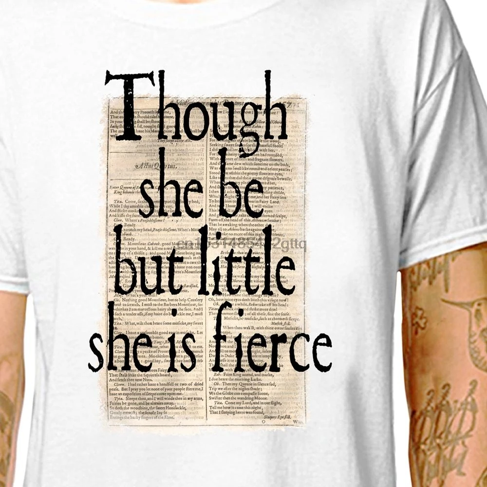 Футболка с изображением Шекспира She Is Fierce (lazyморкови) средние летние ночи мечты