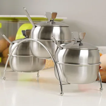 

Condiment Serving Bowls Home Kitchen Catering Hosting Serving Dish Set with Lids and Spoons Stainless Steel