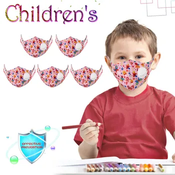 

5pcs Kids Boys Girls Print Anti Dust Mask Haze Sponge Face Maskswashable And Reusable Mouth Mask Respirator Kids Mask For Face