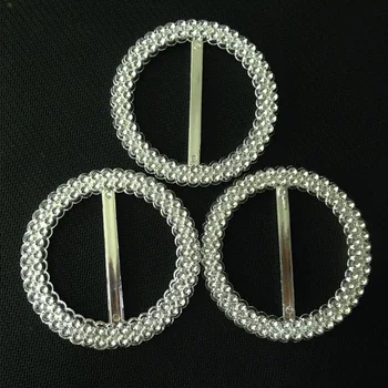 

100pcs Chair Round Plating Hotel Stool Wedding Decorative Buckle Ribbon Crafts Diamond Inlay Slider Sash Accessories Mini