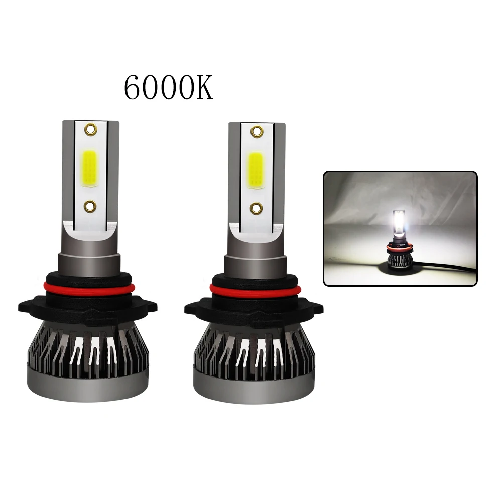 LEDランプ 2019 2ピース 6000K H4 LED H7 H11 H8 H1 H3 W1 12-24V ヘッドライト