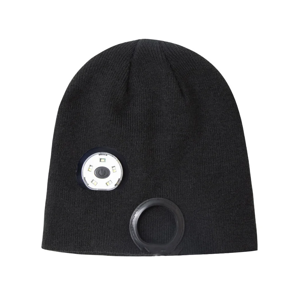 Detachable Knitted Hat Windproof Light Hat LED Warm Hat Outdoor Supply