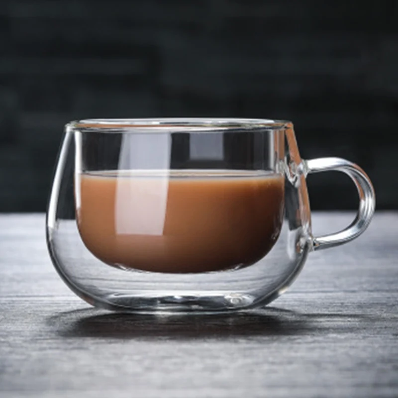 150mL Glass Cup Новинка 150 мл/250 мл двухслойная термостеклянная чашка термостойкая для чая, кофе, молока Питьевая теплоизоляция устойчивая кружка для питья - Цвет: 150mL Glass Cup