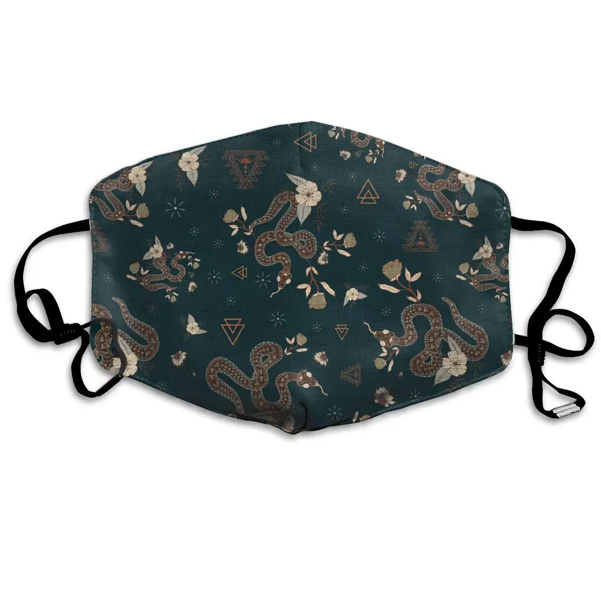 

Snake Flower Washable Reusable Mask, Cotton Anti Dust Half Face Mouth Mask For Kids Teens Men Women With Adjustable Ear Loops