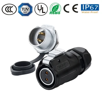 

2/3/4/5/7/9/12 pin Waterproof connector M20 IP67 female plug electronics powercon monitor/TV power cable/panel connector