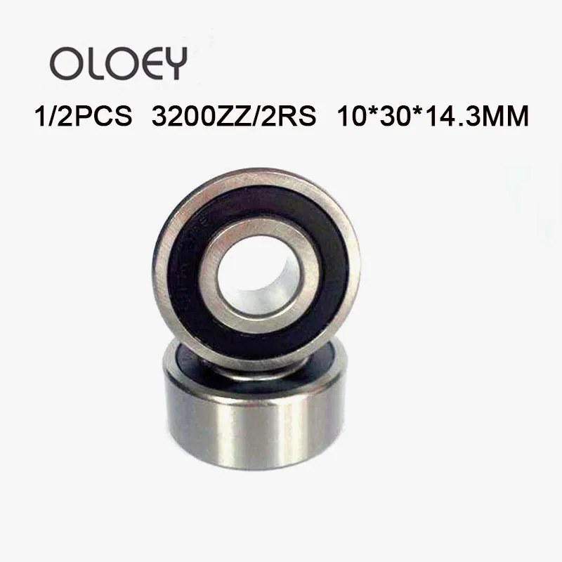 

1/2PCS 3200ZZ 2RS 10*30*14.3mm Double Row Angular Contact Ball Bearings Corrosion Resistance And High Precision