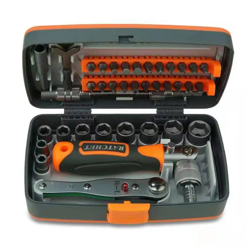 

38 in 1 Hand Tools Set Box Mini Screwdriver Bit Car Repair Tool Professional Socket Wrench Ratchets Combo Kit Multitool for Auto