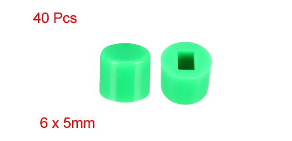 Green 6x5 Uxcell 40 шт колпачки для переключателей Пластиковые 6x3,7/6x5/6x7/6x10 мм защелкивающиеся кнопки тактильная крышка колпачки для ключей защита простая установка - Цвет: Green 6x5