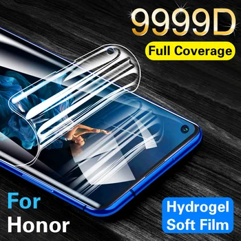 Перейти на Алиэкспресс и купить Защита экрана для Honor 20 Pro 10 Lite 9999D Гидрогелевая пленка Honor 9 10 Lite V20 Huawei Mate 30 Pro защитная пленка не стекло