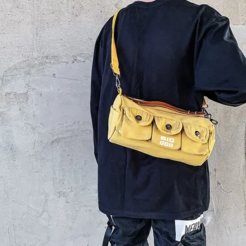 

Top Designer Multi-pockets Crossbody Bags Canvas Package Street Style Hip Hop Teenage Youth Shoulder Bag Unisex Mesenger Bags