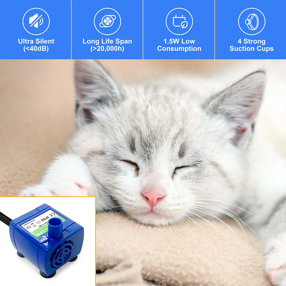 Pet Water Pump Drinking Feeder USB DC5V Fish Tank Submersible Fountain Pump for Aquarium Drinking Bowl Dog Cat Water Dispenser water pump aquarium water pump fish tank pump